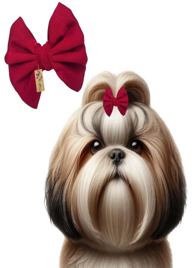 Western Era Dog Bow Hair Clip | Stylish Pet Accessory | Soft, Comfortable | Small, Medium & Large Dogs | Grooming, Photoshoots, Parties Fashionable & Durable Design for Pets (Red) - Image 1